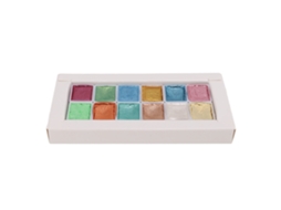 Pintura Acuarela Glitter De Colores Metálicos Macaron En Pack Solido Para Arte Con Efecto Perla