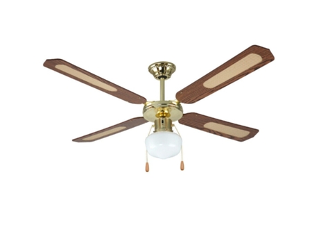 Ventoinha Ventilador Com Luminária De Teto 4 Lâminas 70w Madeira Classic Wind Divina Air