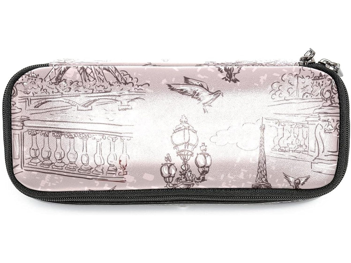 Organizador vintage parisiense de grande capacidade, estilo Maquiagem, ideal para escola, mesa de trabalho e adultos.