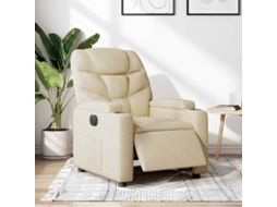 Vidaxl Poltrona Reclinável Elétrica Tecido Cor Creme