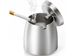 Cinzeiro Para Cigarros Ao Ar Livre, Cinzeiro De Aço Inoxidável À Prova De Vento Com Tampa Para Uso Em Mesa E Pátio, Design Inodoro, Grande Capacidade,