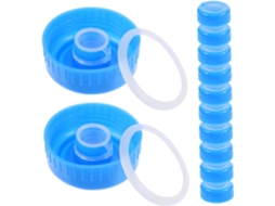 Conjunto De 12 Tampas De Rosca Para Garrafa De Água Pura, Tampas Anti Respingo, Pc Azul Conjunto De 12 Tampas De Rosca Para Garrafa De Gokoco