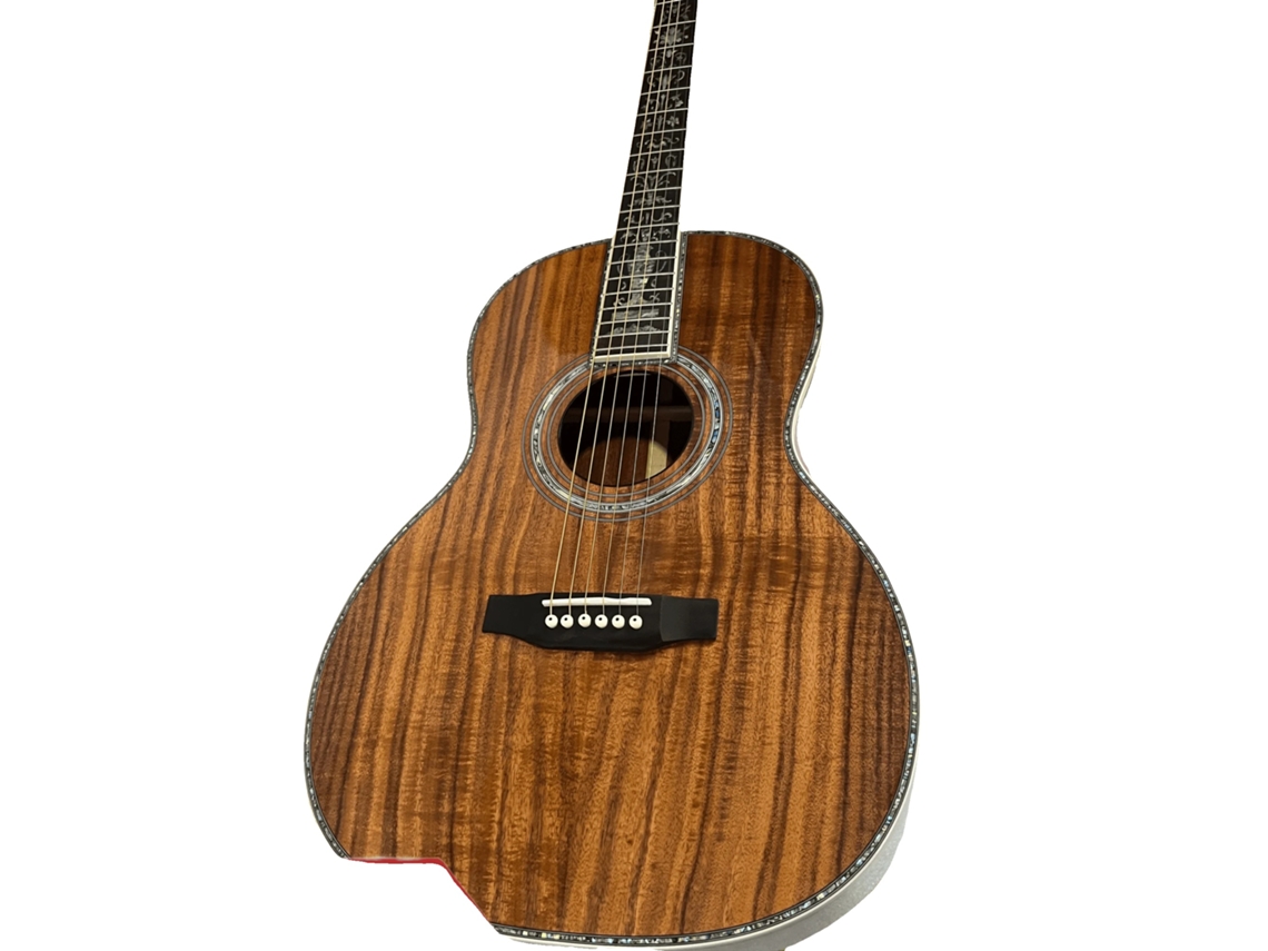 Violão Folk, Corpo De Koa, Escala De Ébano, Marrom