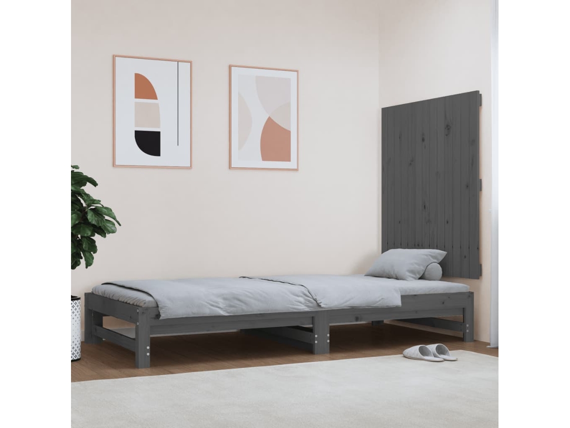 Cabecero de pared 82,5x3x90 cm Madera maciza de pino gris