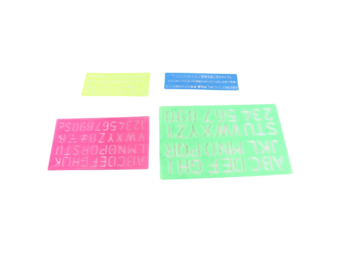 4 Plantillas De Letras Y Números De Plástico Para Aprendizaje Pintura Scrapbooking