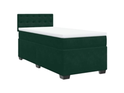 Cama com Molas/colchão 100x200 Cm Veludo Verde escuro MAISON EXCLUSIVE