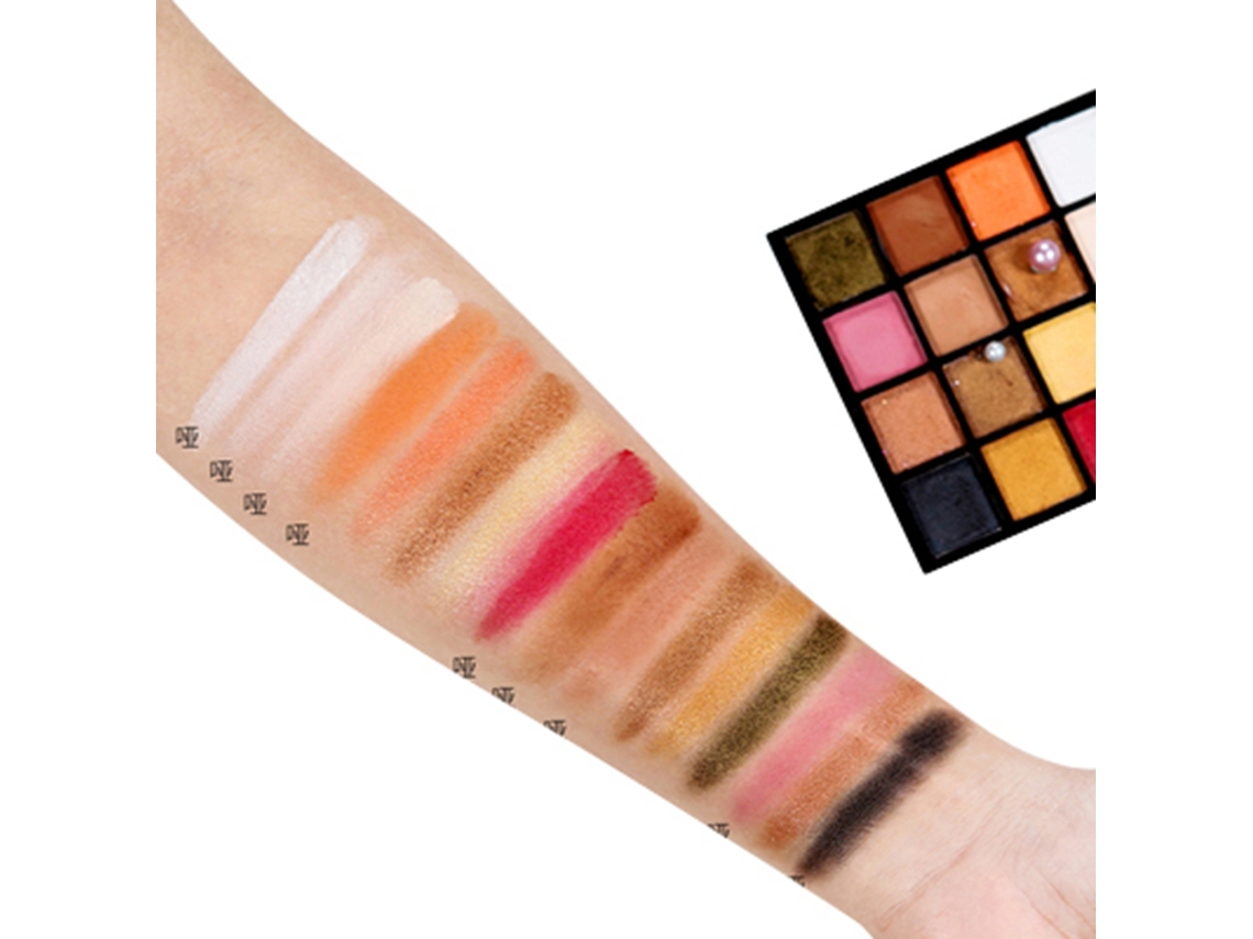 Paleta De Sombra De Olhos Com 16 Cores Glitter Mate À Prova De Água E Longa Duração