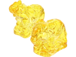 Conjunto 2 Estátuas Elefantes Cristal Amarelo Decoração Escritório Ornamento Delicado Exclusivo Adequado GOKOCO