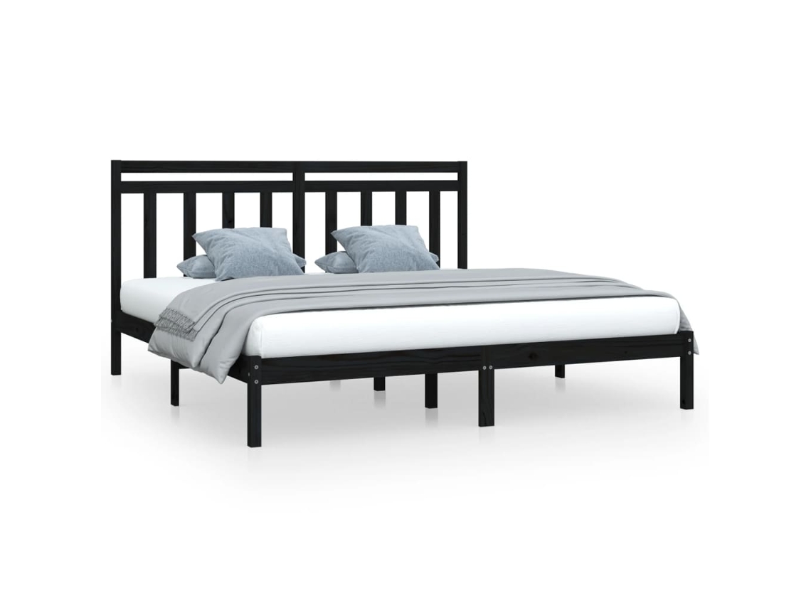 Bed Frame, Bed Frames Vidaxl Preto Madeira (200 X 200 Cm)