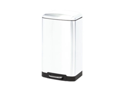 Cubo Pedal Rectangular Metalico Blanco