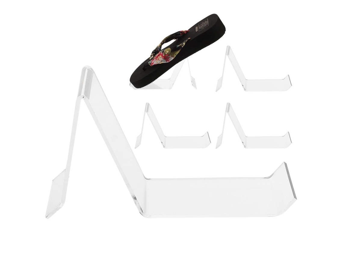 Suporte Elevado Para Sapatos Em Acrílico Transparente Inquebrável