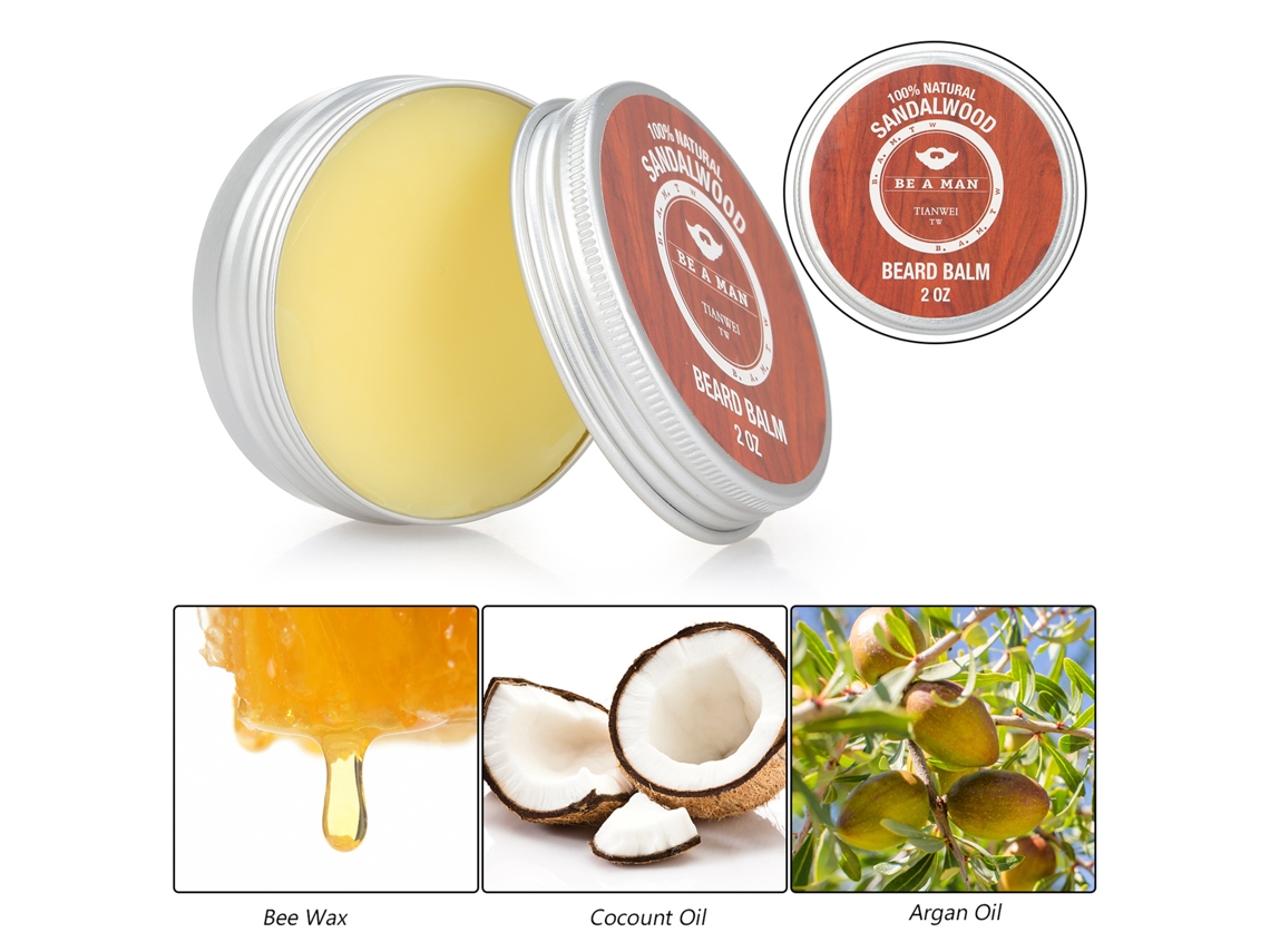 Kit De Crescimento De Barba Para Homens 4 Peças Com Rolo De Óleo, Bálsamo E Pente