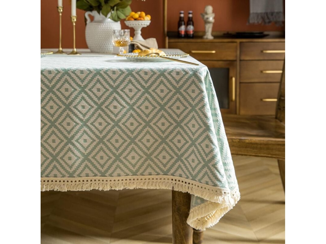 Lurelia Toalha De Mesa Retangular Quadrada Algodão Linho 135x135cm 149 Cm Bordado Macio