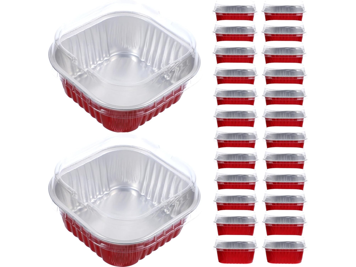 Conjunto De 40 Formas Alumínio Para Tiramisu Com Tampas, Fáceis De Guardar E Adequadas Para Fritadeiras Elétricas