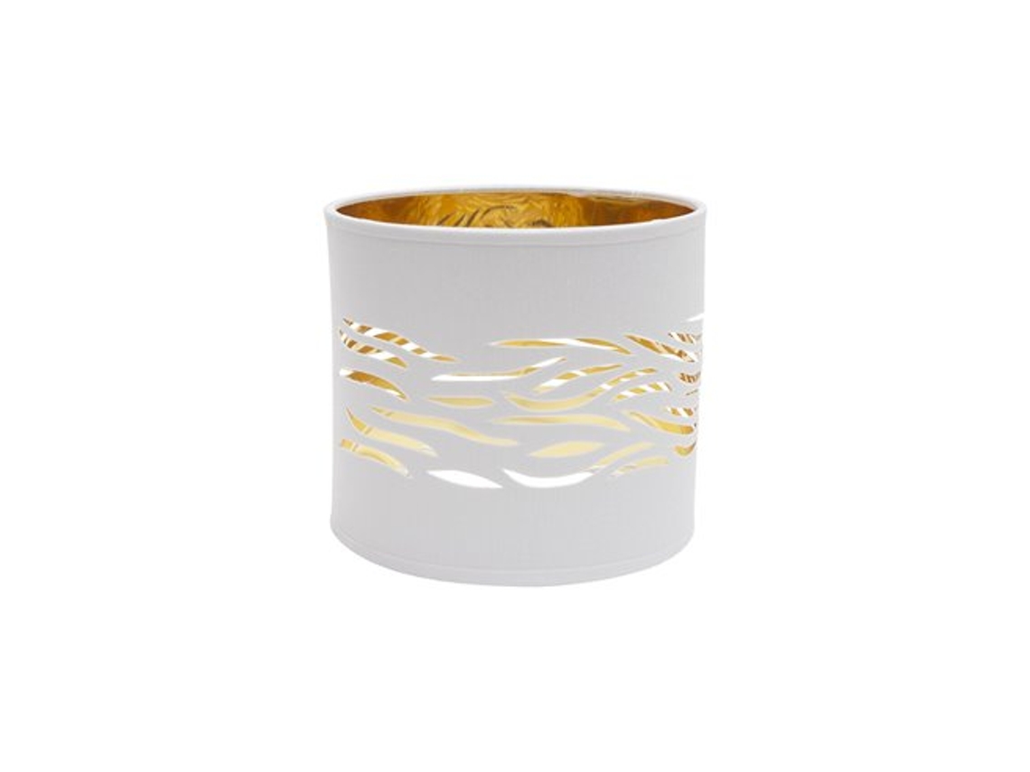 Candeeiro De Mesa Nevoeiro Branco Dourado 1xe14 Fabrilamp (ø17x17x15cm)