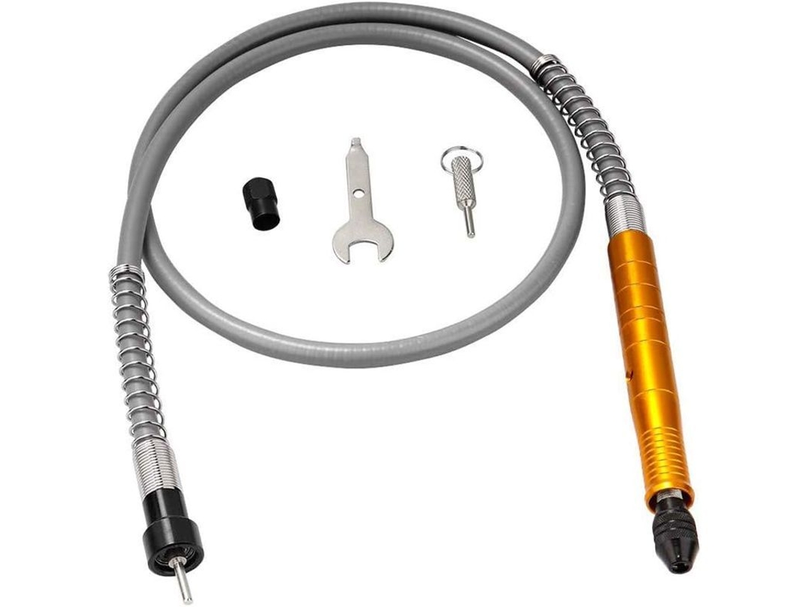 Cabo flexível de furadeira elétrica com porta brocas de 3mm para lixar, polir e cortar (dourado) | S/MARCA