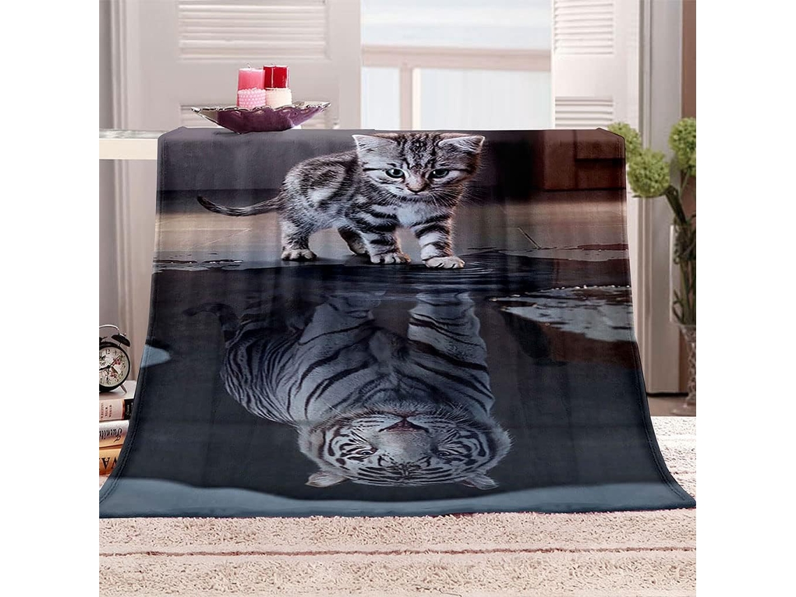 Manta Estampa Criativa de Gatinhos em Microfibra 150x150cm