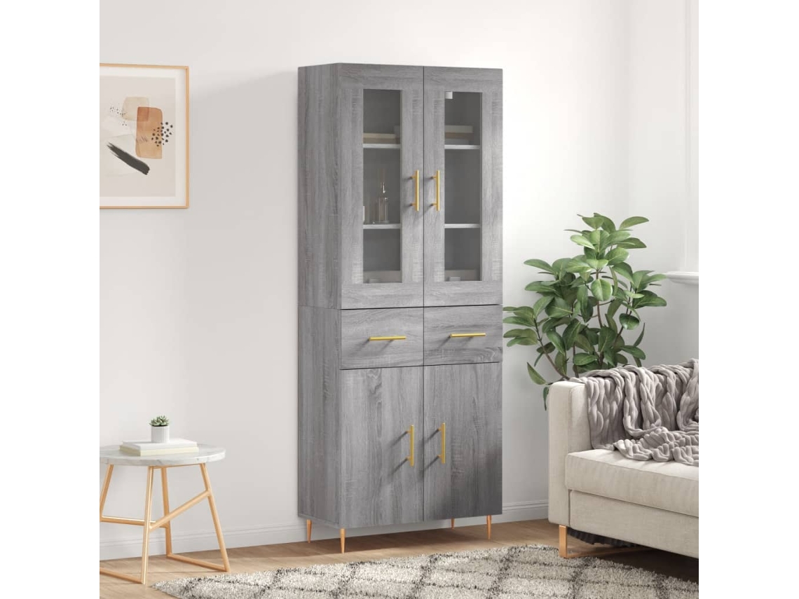 Armario alto 69,5x34x180 cm Derivados de madera Gris Sonoma