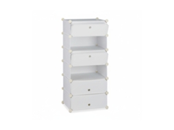 Sapateira De Plástico Relaxdays, Sapateira Fechada, Sistema De Prateleiras 6 Níveis, A X L X P: 107 X 49 X 37 Cm, Branco