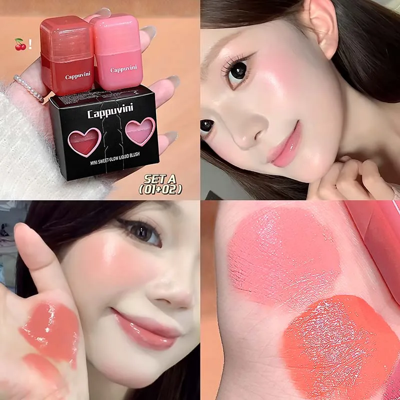 Mini Blush Líquido Hidratante, De Longa Duração E Fácil De Aplicar.