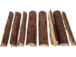 Conjunto De 8 Toras De Lenha Natural Seca, Decorativas E Resistentes Ao Fogo.