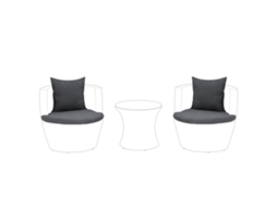 Conjunto De Capas Para Almofadas De Exterior Beliani Capri De Poliéster Cinzento 70x60x5