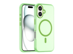 Capa Híbrida Translúcida Para Iphone 16 - Tpu E Pc Com Magsafe | Fosca - Verde