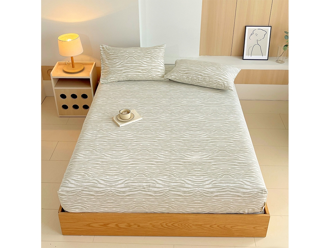 Lençol Elástico, 120*200cm, Tecido De Algodão Cru, Bolso Profundo De 30cm, Estilo Casa De Campo,para Meninas E Mulheres. Bege Hexinyigjly