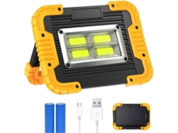 Refletor Led De Trabalho 30w Recarregável Solar 4400mah Usb 3 Modos