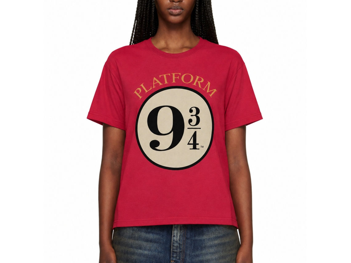 Rockinstone Harry Potter Platform 9 34 Red T-shirt Size:m