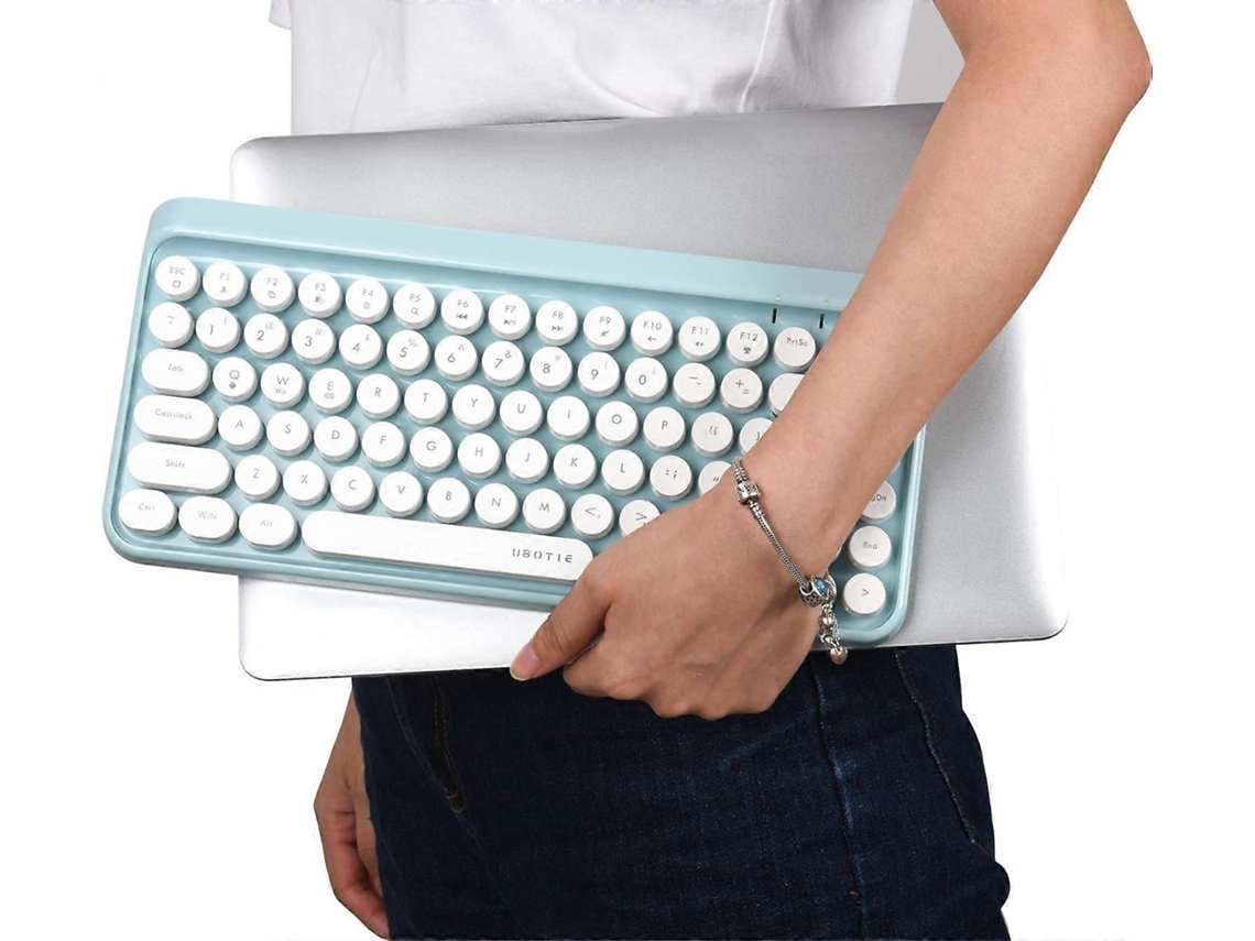 Teclado Bluetooth Portátil, Mini Teclado Sem Fio Retrô Everley891
