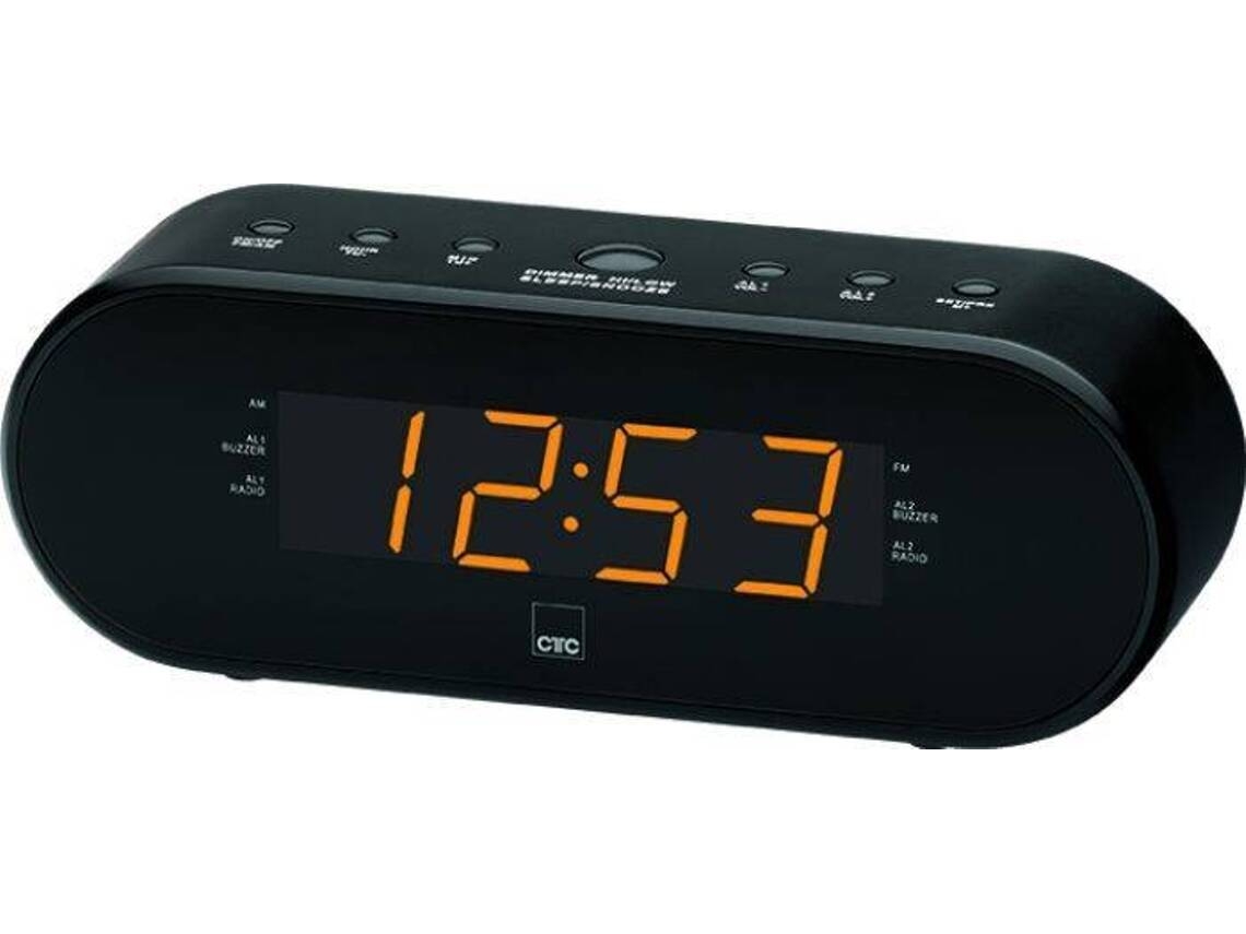 Rádio Despertador CLATRONIC MRC 7008 (Preto - Digital - Alarme Duplo - Função Snooze - Pilhas e Corrente)
