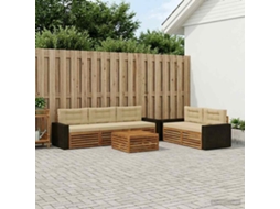 Vidaxl Conjunto De Sofás Para Exterior 6 Pcs Natural E Bege