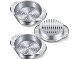 Escorredor de lata de atum Linjou em aço inoxidável 304 com 97 furos para escorrer alimentos enlatados, conjunto de 3 peças.