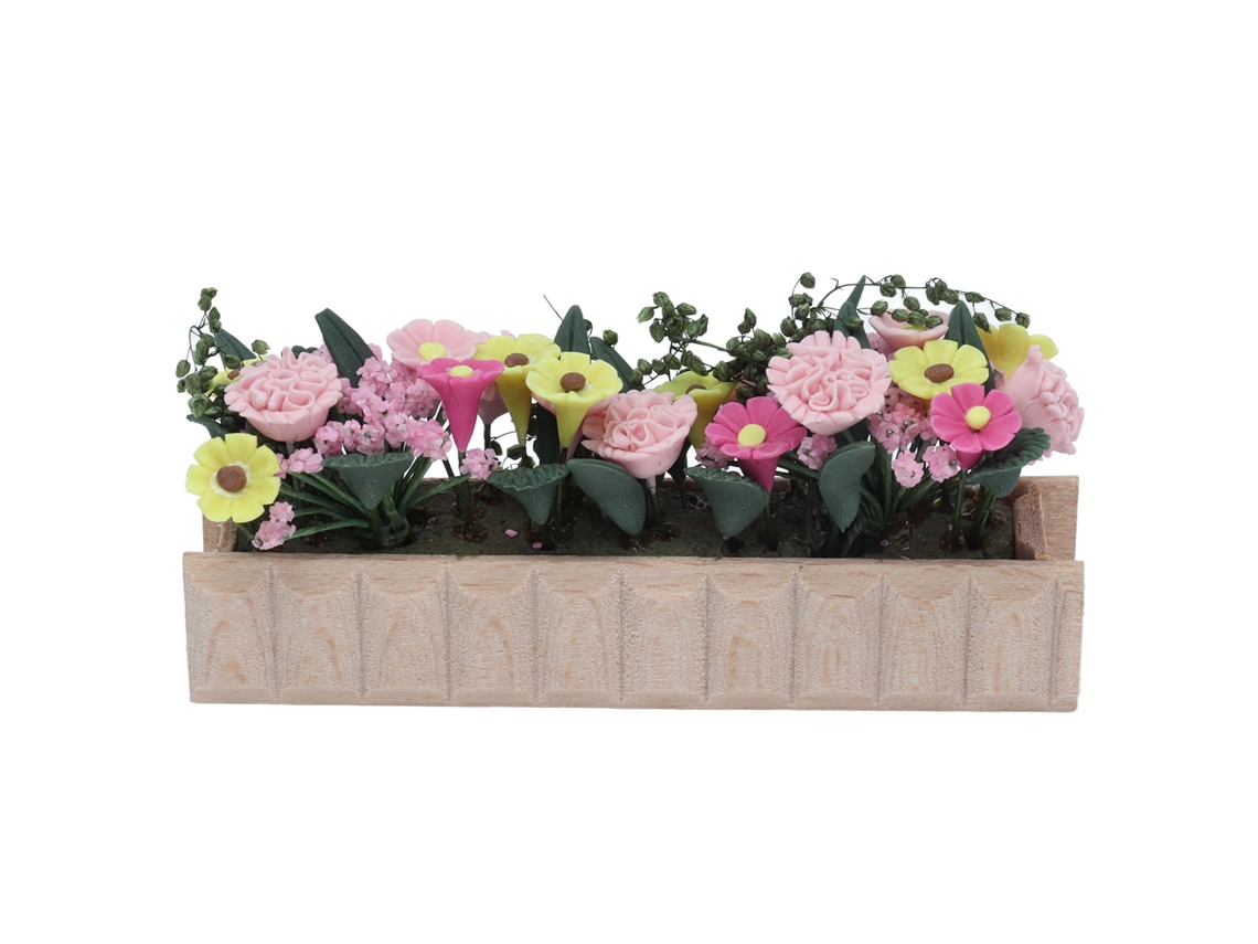 Jardim De Flores Para Casa De Bonecas Com Vasos E Acessórios Em Miniatura