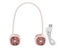 Ventilador de Pescoço Portátil Usb Recarregável Rosa