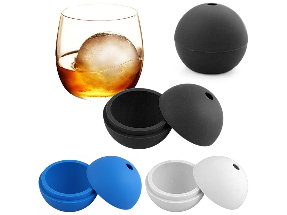 Conjunto Com 2 Formas De Gelo Xl Em Silicone Transparente Para Bolas/esferas