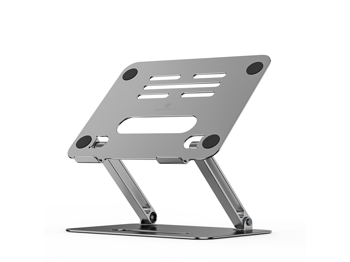 Qu P43 Suporte De Segurança Dobrável Ajustável Para Laptop Em Liga De Alumínio Prateado Slowmoose