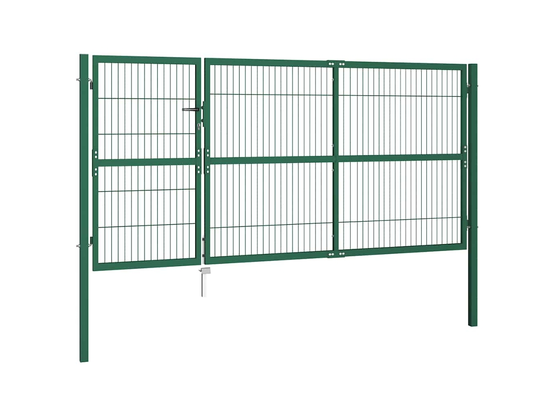 Varanda de jardim com postes 350x140 cm em aço verde. EXCLUSIVO DA MAISON