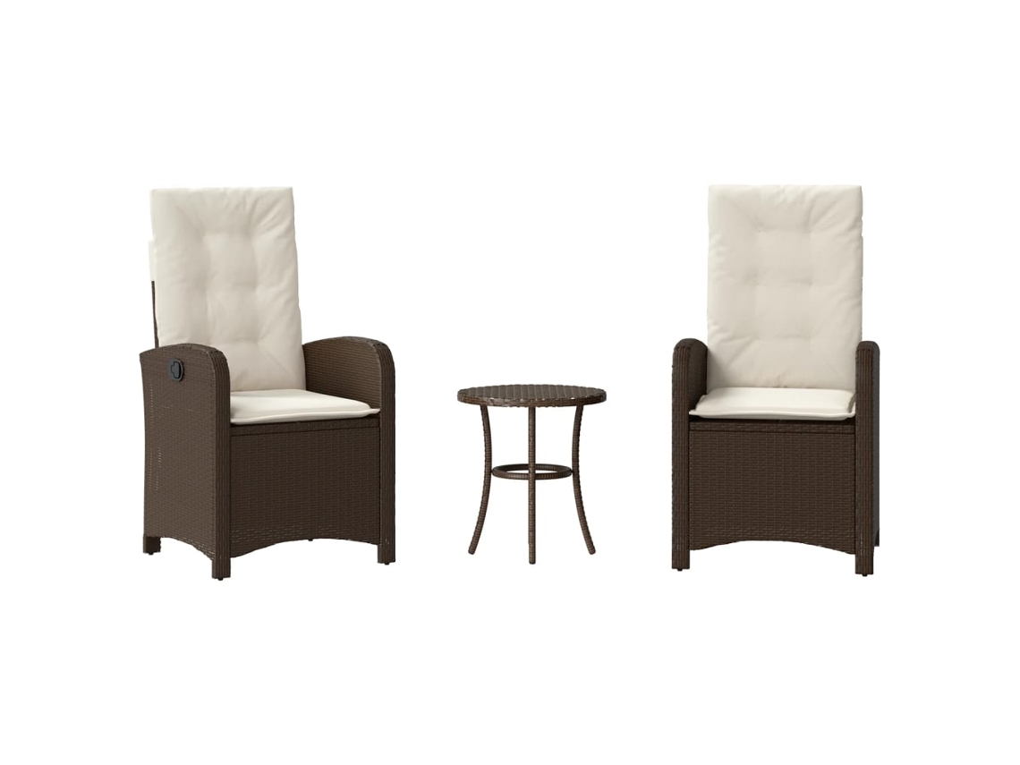 Bistro Set, Bistro Sets Vidaxl Marrom Rattan / Vime (n/a)