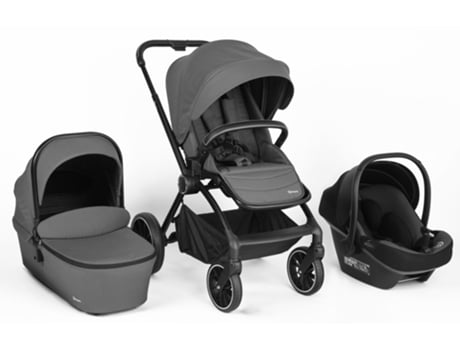 Carrinho De Bebé 3 In 1 Com Cadeira Auto Babygo Harmony Grey