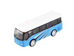 Mali modelo de Ônibus de Liga Realista com Rodas Giratórias para Brincadeira e Coleção Azul