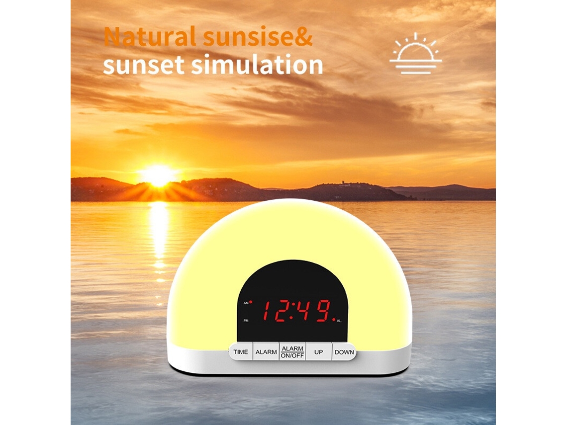 Lurelia Despertador De Cabeceira Com Luz Ambiente Do Nascer Do Sol Que Desperta E Que Proporciona Um Sono Confortável