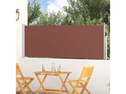 Vidaxl Toldo Lateral Retrátil Para Pátio 100x314 Cm Castanho