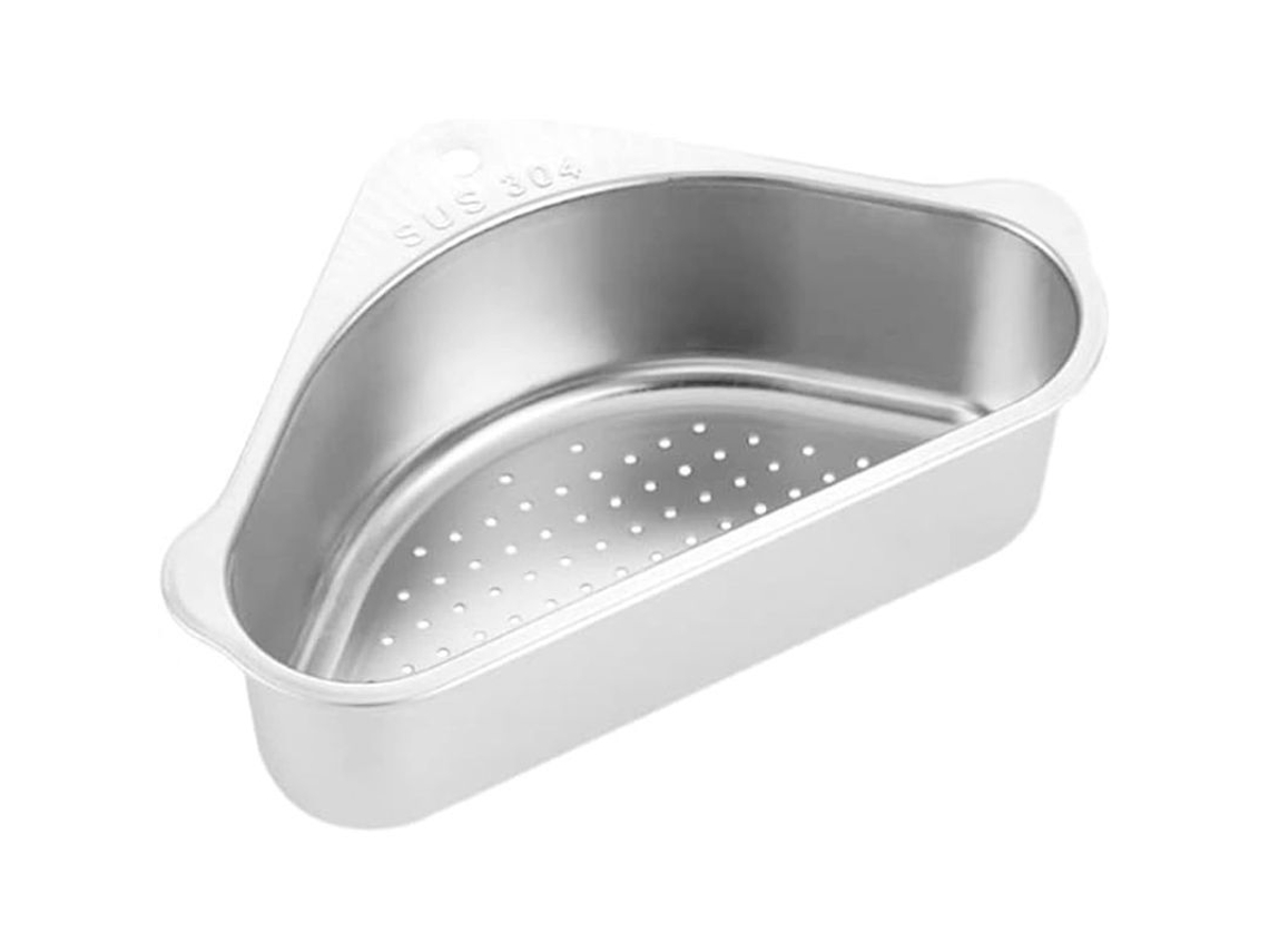 Estantería Triangular De Acero Inoxidable Para Fregadero Con Canasta De Drenaje Y Almacenamiento