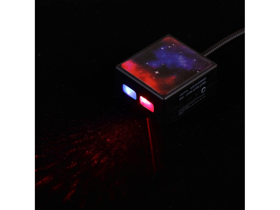 Luz De Teto Automática Usb Para Carro Com Led Vermelho E Azul, Feita De Alumínio E Plástico.
