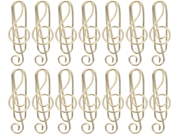 Clips De Papel Decorativos Angooily, Em Formato De Nota Musical, Clipes De Metal Dourado Para Arquivos, 50 Unidades