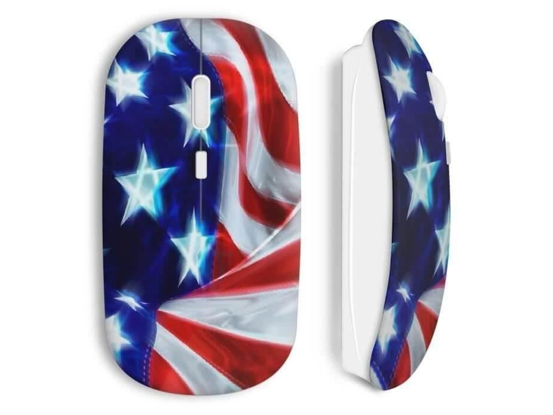 Mouse Sem Fio Com A Bandeira Dos Eua
