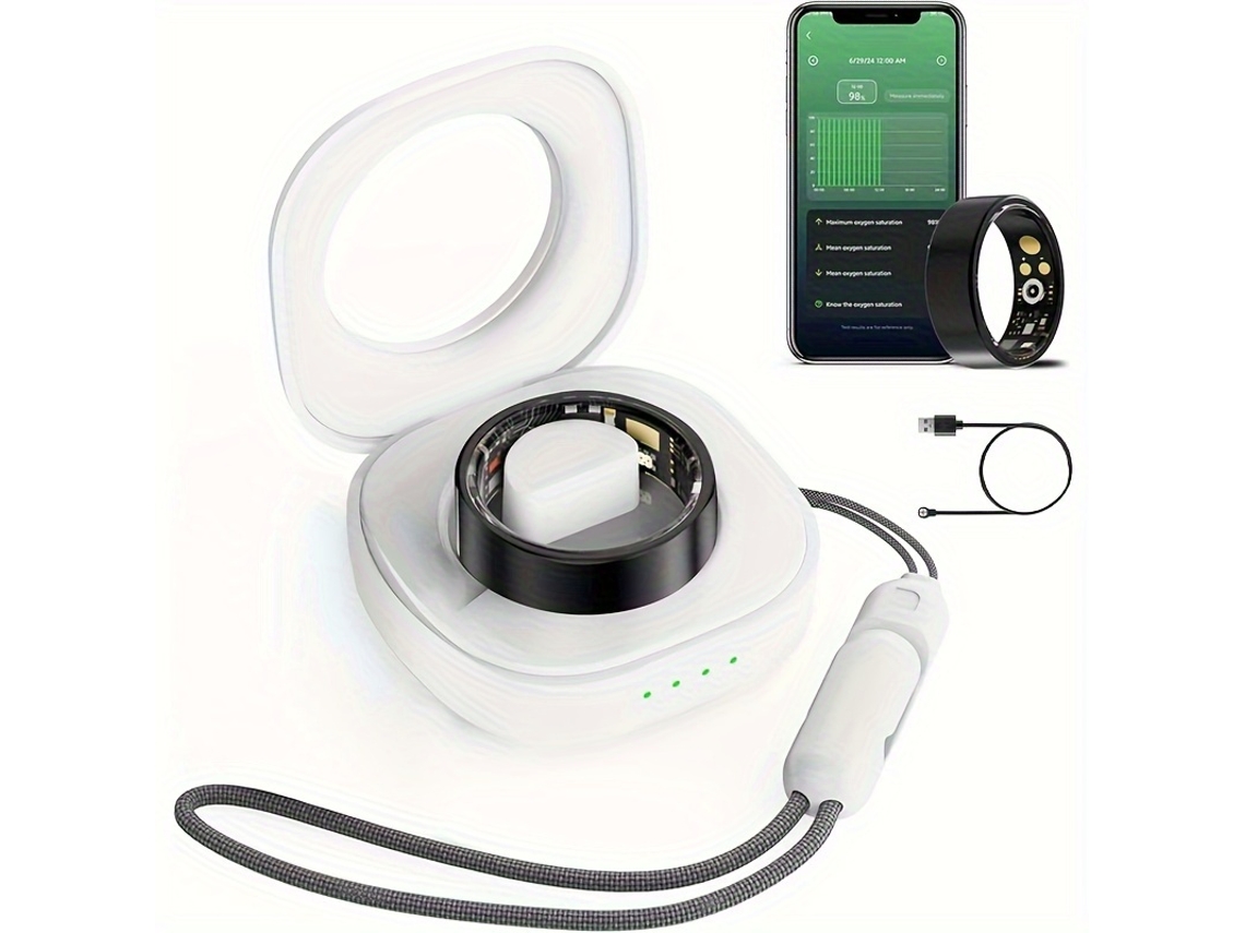 Smart Ring Gertiz Calorias, Monitoramento Do Sono Compatível Com Ios E Android Black 8