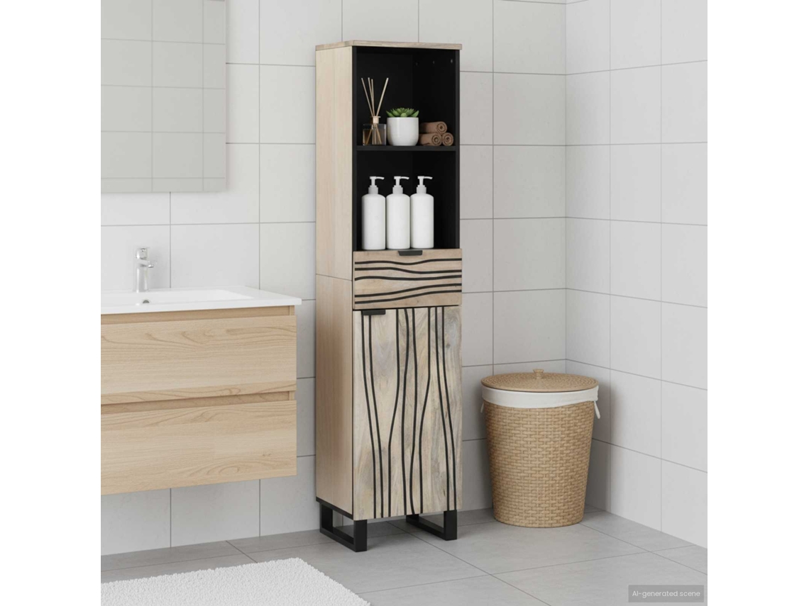Vidaxl Armário De Banheiro Branco 38 X 33 X 160 Cm